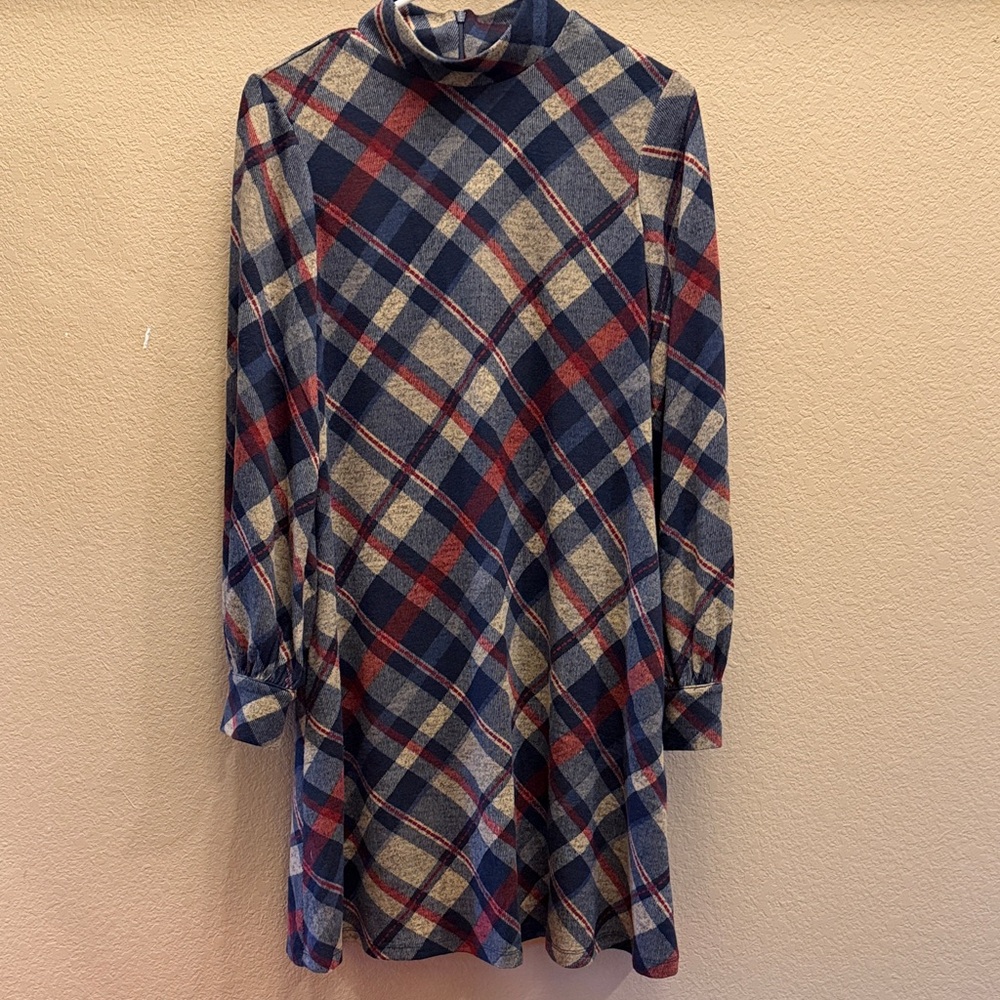 Plaid Long Sleeve Dress